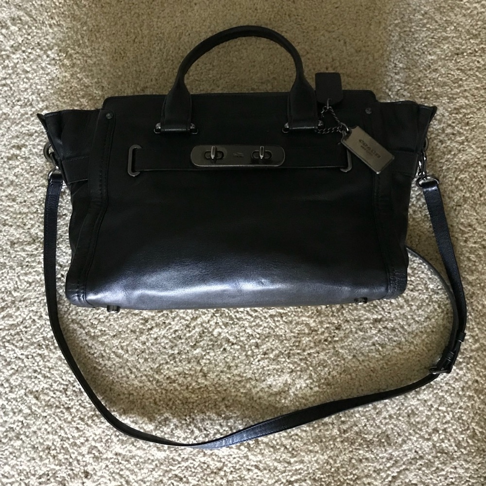 Coach Black Swagger Handbag